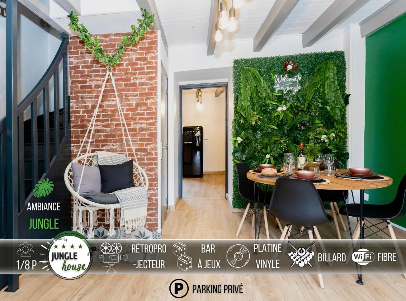 Maison "Jungle House" 90 M2 Billard, Retroprojecteur, Bar A Jeux , Vinyle, Wifi Fibre, Ideal Pro & Famille A Монбризон Экстерьер фото